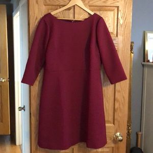 Jcrew boatneck sheath in deep berry